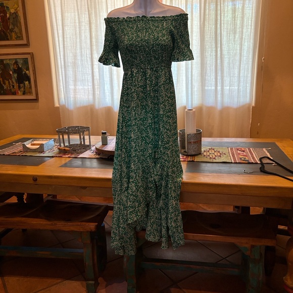 Lulu's Emerald Floral High-Low Dress - Picture 5 of 9